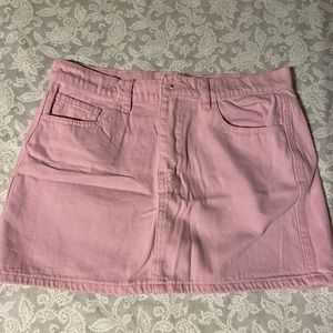 pink jean skirt